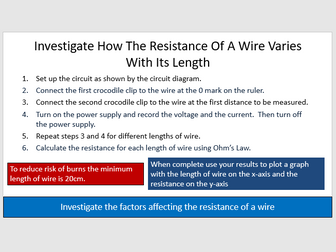 Required Practical: Resistance of a Wire - Lesson 8, Electricity, AQA Physic GCSE