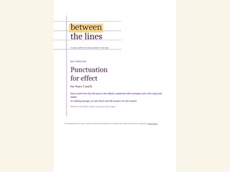 Punctuation for effect: a KS3 task ladder