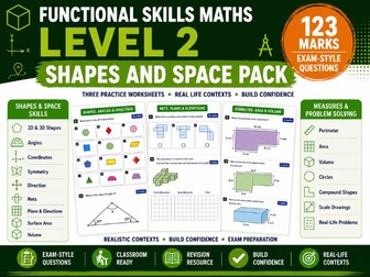 Functional Skills Maths Level 2 Shapes and Space Pack