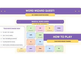 Common Exception Words Board Game