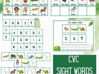 CVC Sight Word Practice Animal Edition