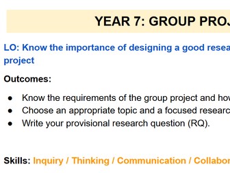 Key Stage 3 Humanities Group Project Unit