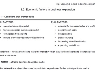 Edexcel Economics B - Theme 3.2 notes