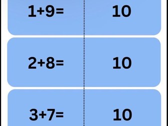 Number bonds 1-10 Cut & Stick