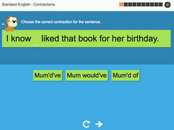Contractions: Standard English - Interactive Activity - KS3 Spag