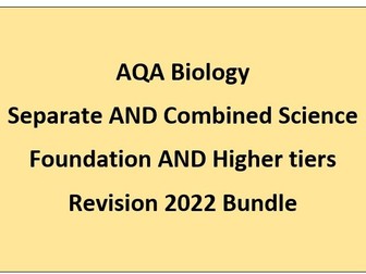 AQA 2022 Biology revision bundle