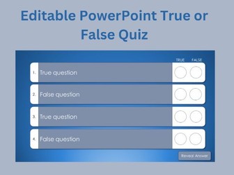 True or False Powerpoint Quiz Template - Fully Editable