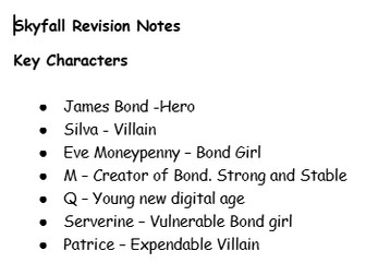 Film Studies - Skyfall Revision Guide
