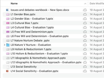AQA A Level Psychology Issues & Debates Lessons & Workbook – NEW SPEC (7182)/Teaching from 2025
