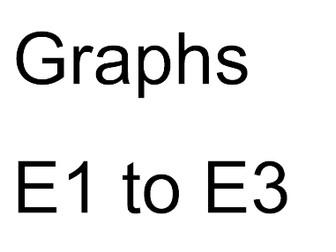 Tables charts and Graphs E1 to E3 Worksheets