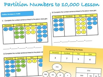 Year 4 Place Value - Partition Numbers to 10,000 Lesson