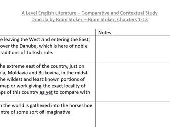 Dracula Key Quotes (ch. 1-13) for A Level English