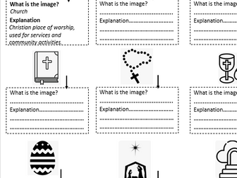 Christianity introduction - What do you know? Do now  picture task KS3