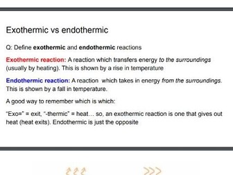 CIE IGCSE Coordinated Sciences C6: Energy changes in chemical reactions