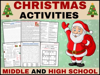 Christmas: Reading - Activities Puzzles with Answers for Middle & High School