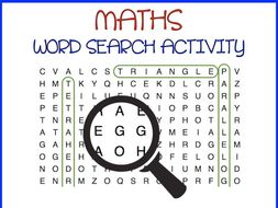 Maths Word Search with something extra (Names of Shapes)