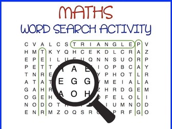 Maths Word Search with something extra (Names of Shapes)