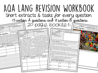 AQA English Language Revision Booklet - 23 practice questions.
