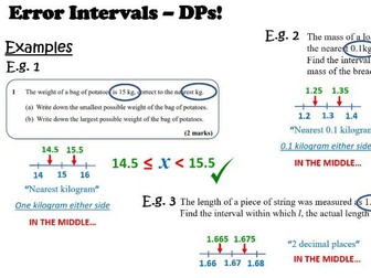 Error Intervals & Bounds Powerpoint Lesson