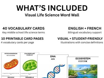 Life Science Word Wall | English + French