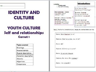 GCSE Booklet - Self and family unit - personal details and descriptions
