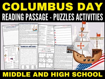 Columbus Day: Reading - Activities Puzzles with Answers for Middle & High School