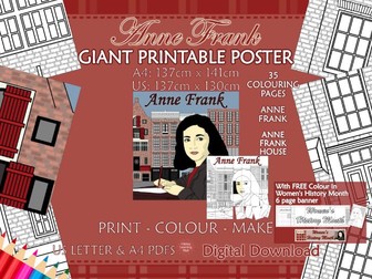 Women's History Month, Classroom Display, Anne Frank Poster Project