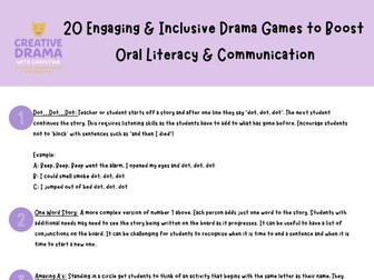 20 Engaging & Inclusive Drama Games to Boost Oral Literacy & Communication