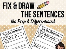 Fix & Draw the Sentence | Teaching Resources