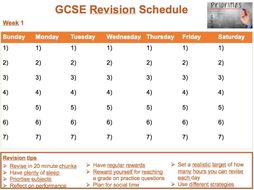 Exam revision schedule and calendar 2017