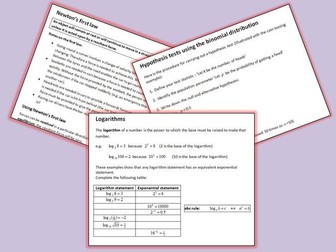 Maths A Level New Spec Complete Year 1 Notes and Examples