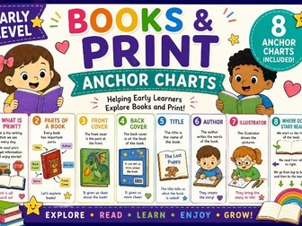 Books and Print Early Level Anchor Charts