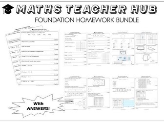 GCSE Foundation basic skills HOMEWORK 120 pages with answers (Home Learning)