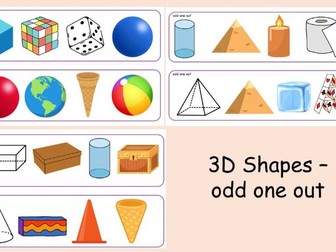 3D Shapes - odd one out strips