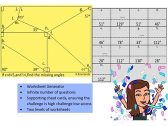 Angles in a quadrilateral and triangle, based on free resource
