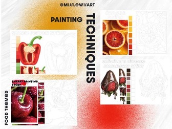 Food Theme Painting Worksheets