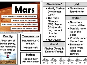 Mars Factsheet & Earth Comparison