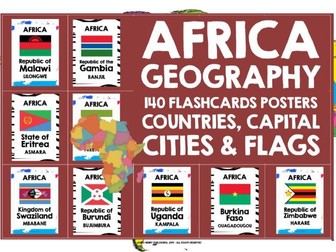 GEOGRAPHY AFRICA COUNTRIES CAPITALS FLAGS