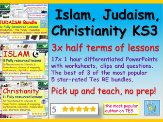 KS3 RE - Islam, Christianity, Judaism units