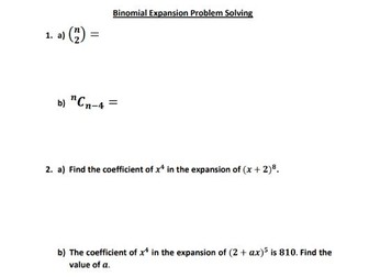 Binomial Expansion Problem Solving Notes