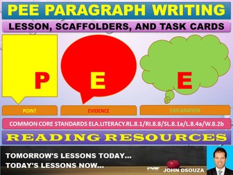 PEE PARAGRAPH WRITING LESSON AND RESOURCES