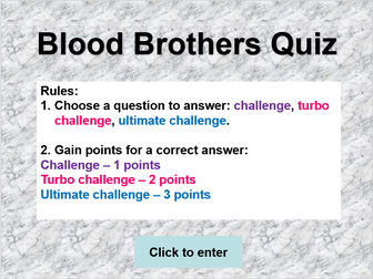 Blood Brothers Blockbuster quiz