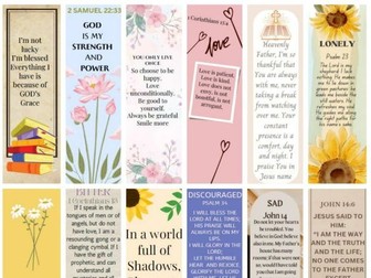 Inspirational English Bookmarks with Bible Verses