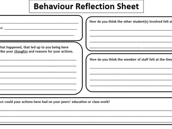 Behaviour Reflection Sheet