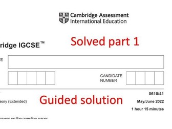IGCSE Biology Paper 41 May /June 2022