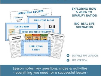 Simplifying Ratios | Ratio & Proportion | Lesson Notes, Slides & Activities