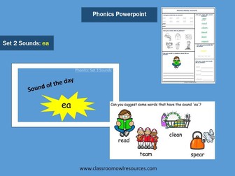 Phonics Powerpoint & Worksheet - ea sound