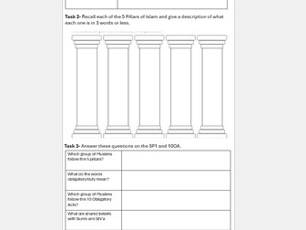 Islam Practices Homework Booklet AQA