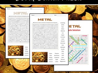 Metal Word Search Puzzle