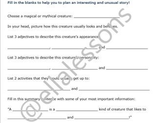 Creative Writing Story Planner - KS2, KS3 English Composition